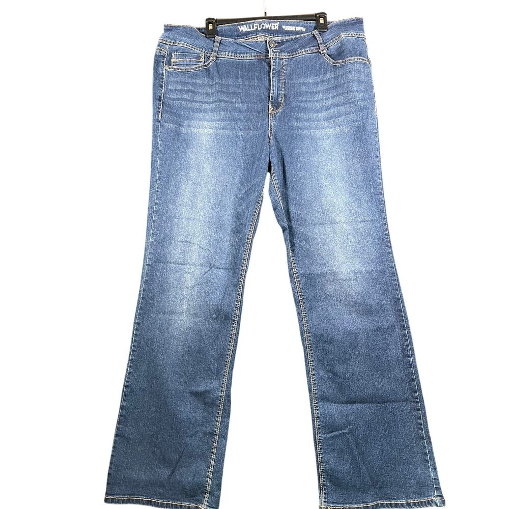 WallFlower Luscious Curvy Skinny Slim Fit Blue Long Wash Stretch Jeans Plus 20